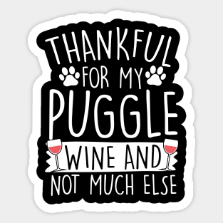 Thankful For My Puggle Sticker